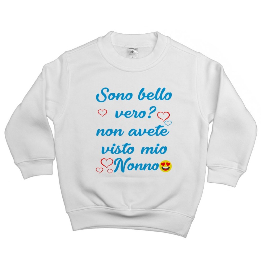Felpa bambino personalizzabile con nome sono bello vero? non avete visto mio nonno i miei nonni Per i nonni