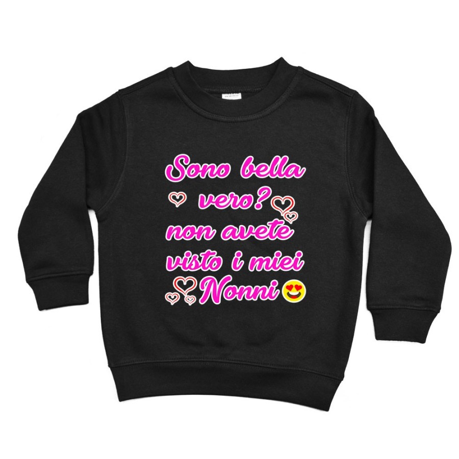 Felpa bambino personalizzabile con nome sono bello vero? non avete visto mio nonno i miei nonni Per i nonni