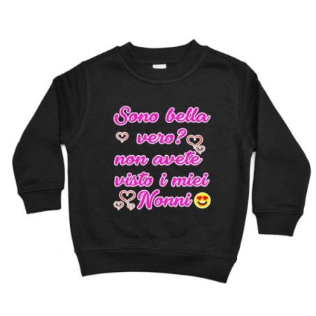 Felpa bambino personalizzabile con nome sono bello vero? non avete visto mio nonno i miei nonni Per i nonni