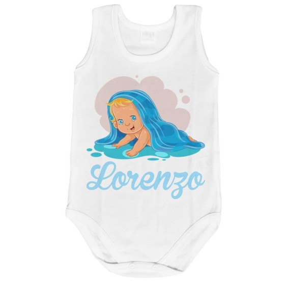 Body neonato personalizzato con nome bimbo con asciugamano Divertenti
