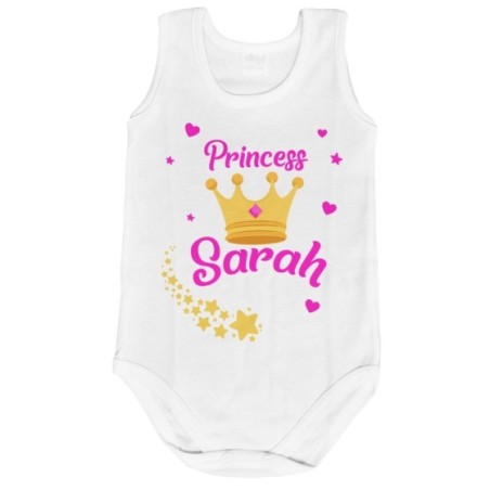 Body neonato personalizzato con nome prince princess con...