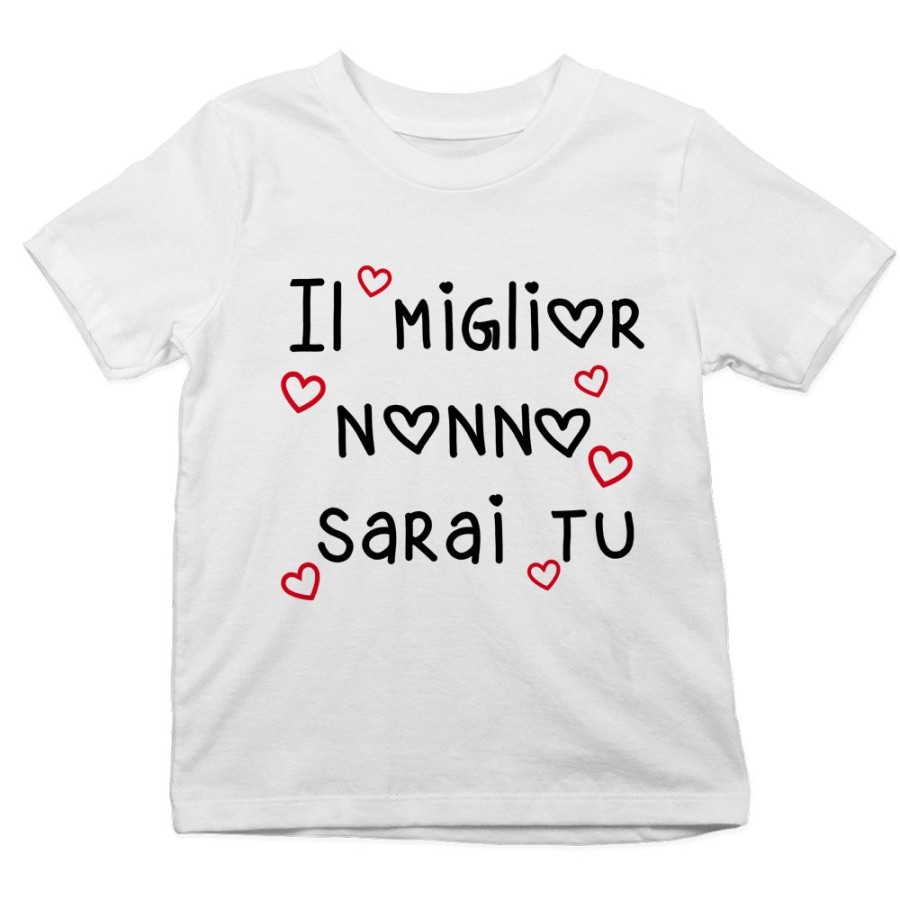 T-shirt bambino il miglior nonno i miglior nonni sarai sarete voi Per i nonni