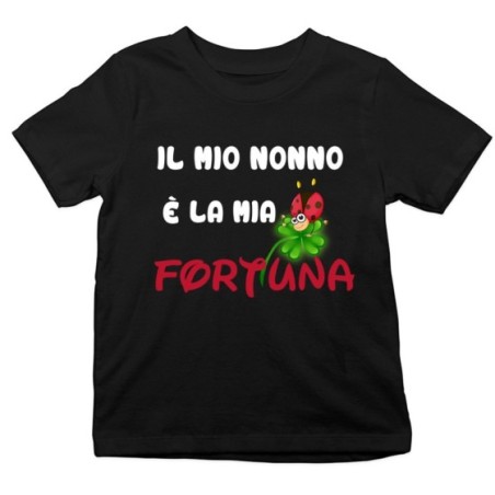 T-shirt bambino il mio nonno i miei nonni sono la mia fortuna con coccinella Per i nonni