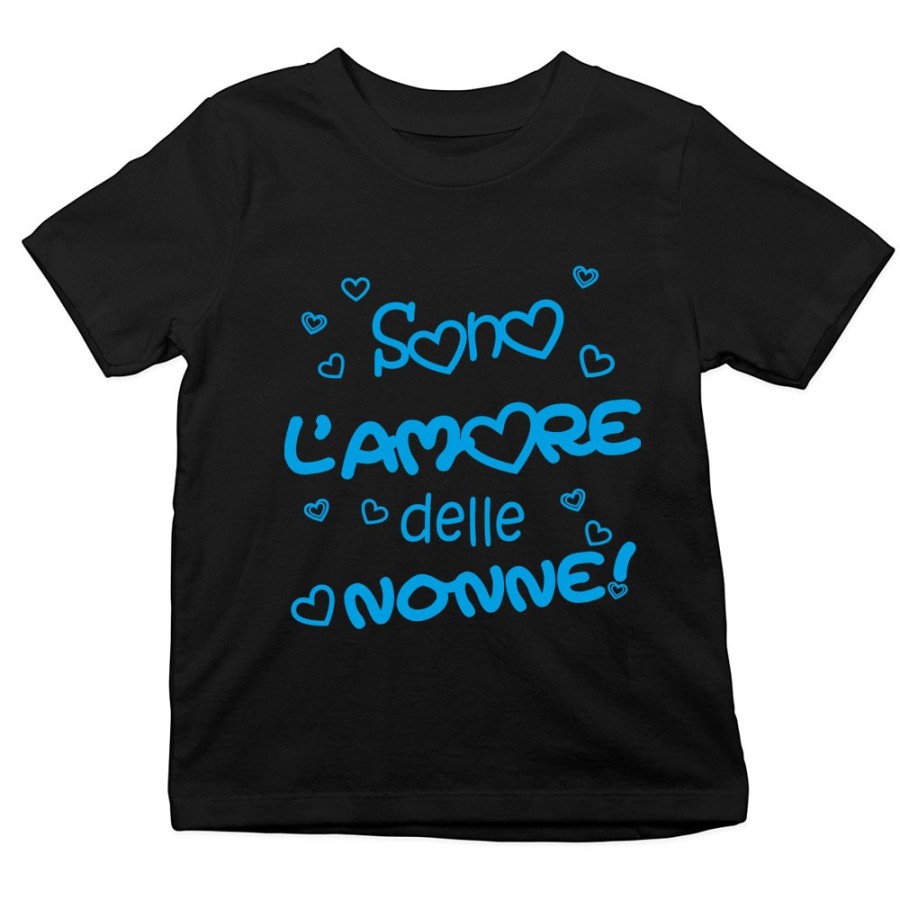 T-shirt bambino personalizzabile con nome sono l'amore del nonno dei nonni Per i nonni
