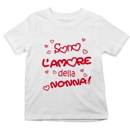 T-shirt bambino personalizzabile con nome sono l'amore del nonno dei nonni Per i nonni
