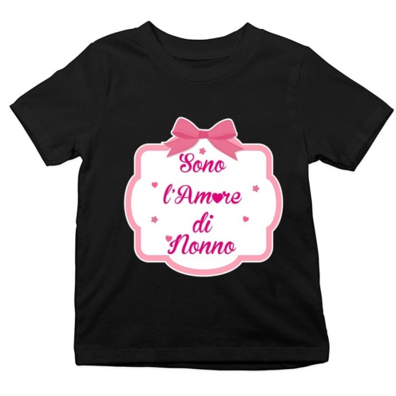 T-shirt bambino personalizzabile con nome sono l'amore di nonno dei nonni con fiocco Per i nonni