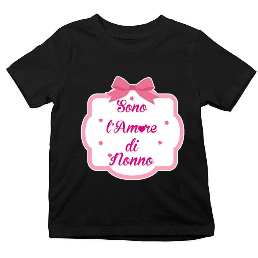 T-shirt bambino personalizzabile con nome sono l'amore di nonno dei nonni con fiocco Per i nonni
