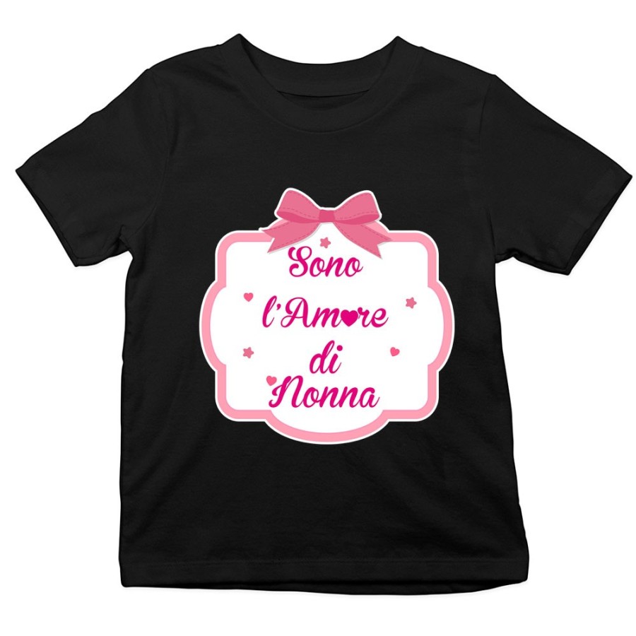 T-shirt bambino personalizzabile con nome sono l'amore di nonno dei nonni con fiocco Per i nonni