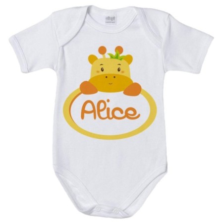 Body neonata personalizzato con nome giraffa