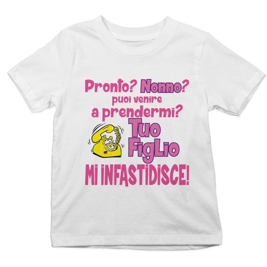 T-shirt bambino pronto nonna nonno? puoi venire a prendermi? tua figlio mi infastidisce Per i nonni