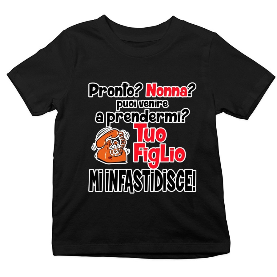 T-shirt bambino pronto nonna nonno? puoi venire a prendermi? tua figlio mi infastidisce Per i nonni