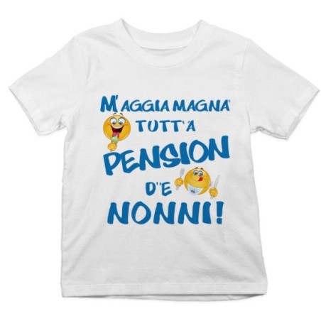 T-shirt bambino mi devo mangiare tutta la pensione del...