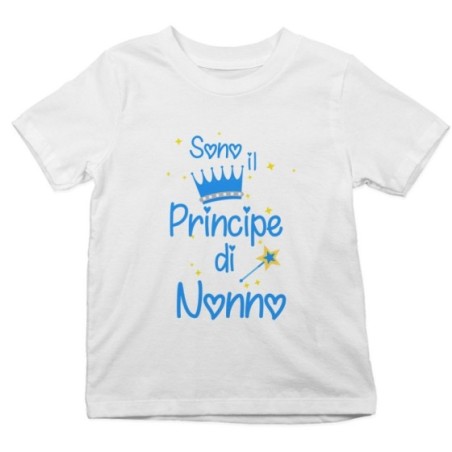 T-shirt bambino sono il principe del nonno dei nonni Per i nonni