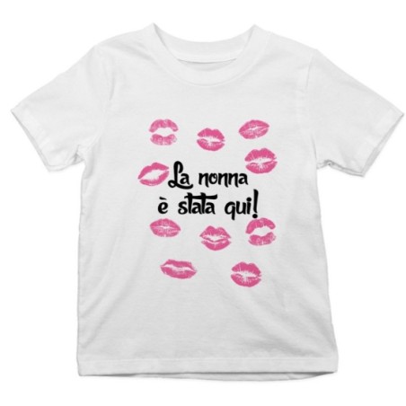 T-shirt bambino personalizzabile con nome nonna è stata qui