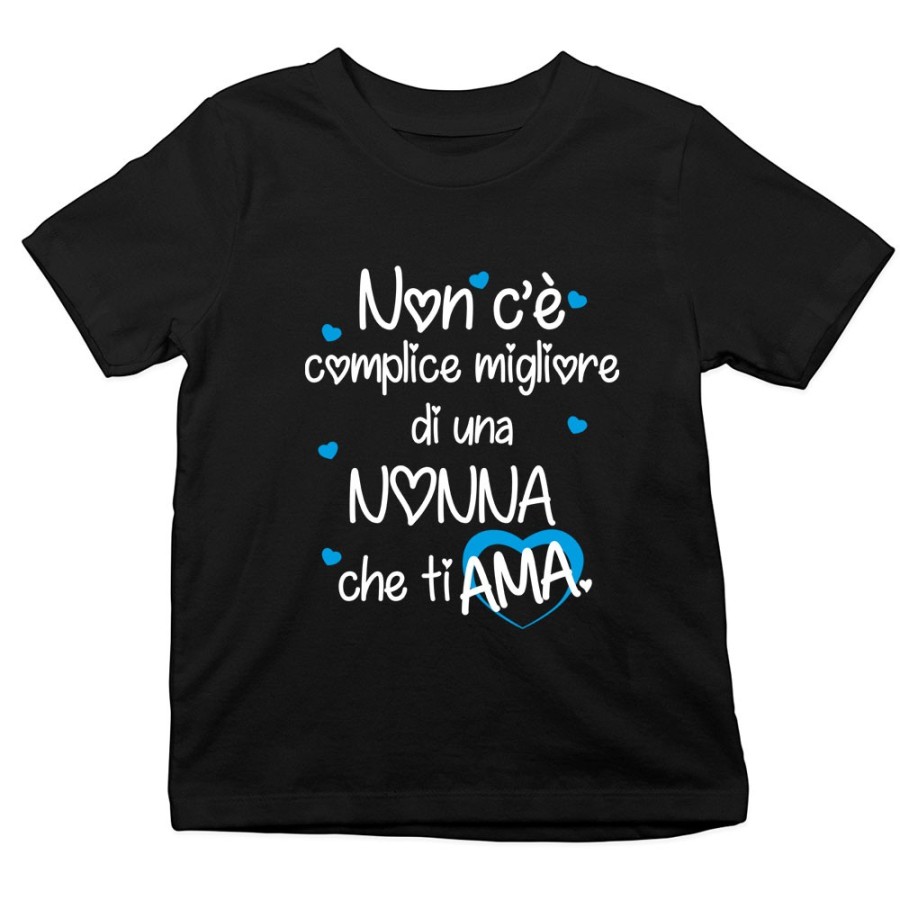 T-shirt bambino non c'è complice migliore di un nonno di una nonna che ti ama Per i nonni