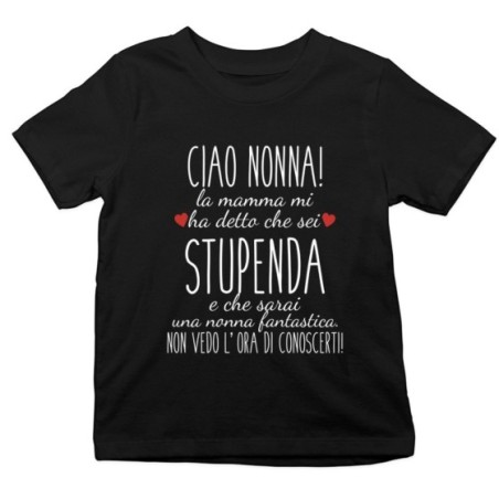 T-shirt bambino ciao nonni mamma mi ha detto che siete...