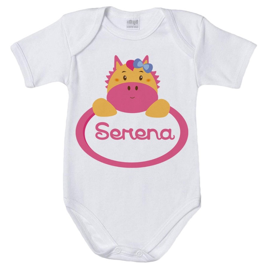 Body neonata personalizzato con nome cavalluccio Divertenti