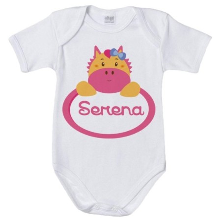 Body neonata personalizzato con nome cavalluccio