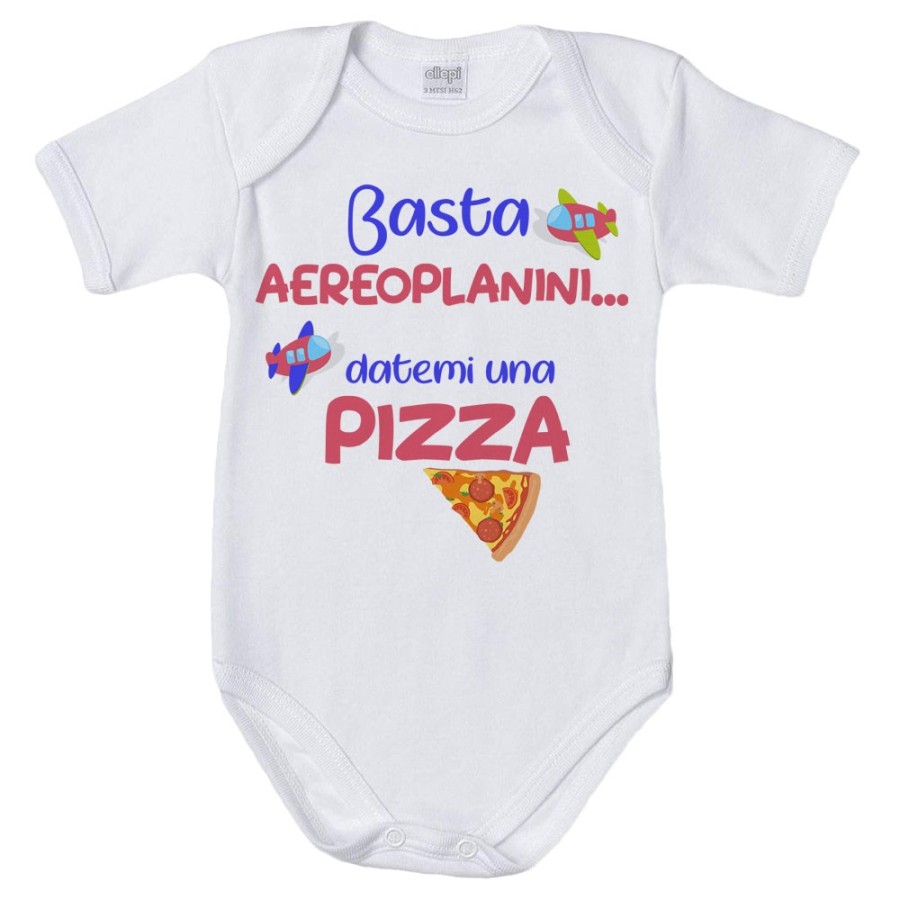 Body neonato basta aeroplanini datemi una pizza Divertenti