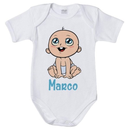 Body neonato personalizzato con nome bimbo con dentino