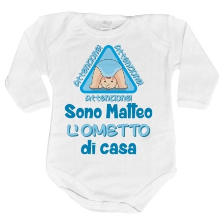 Body neonato personalizzato con nome attenzione sono...