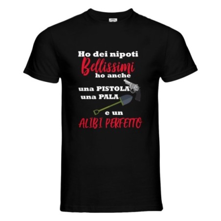T-shirt uomo ho un nipote dei nipoti bellissimo bellissimi e un alibi perfetto Per i nonni