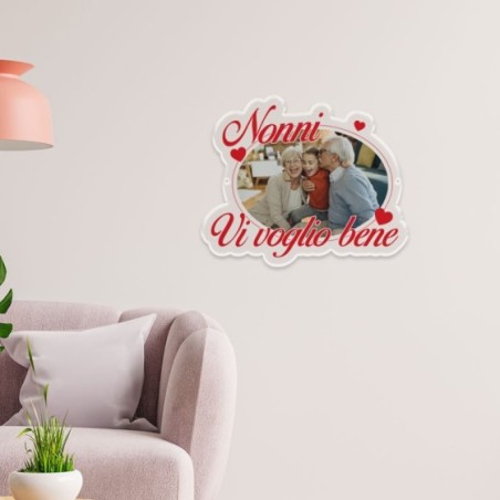 Decorazione da parete personalizzata con foto nonni vi voglio bene Per i nonni