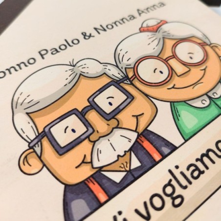 Appendichiavi da parete in legno personalizzato con nome nonni vi vogliamo bene Per i nonni