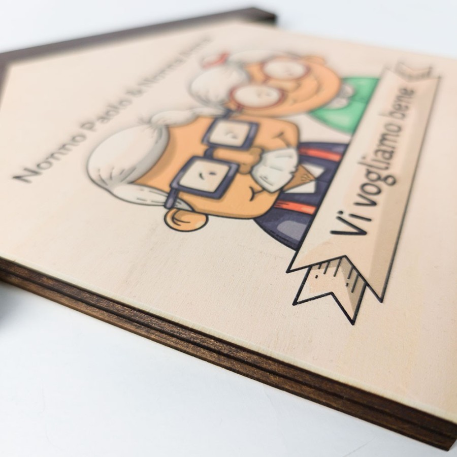 Appendichiavi da parete in legno personalizzato con nome nonni vi vogliamo bene Per i nonni