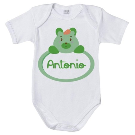 Body neonato personalizzato con nome castoro
