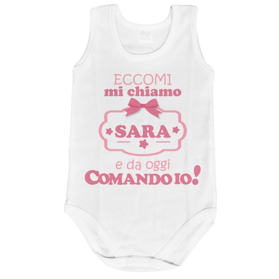 Body neonato personalizzato con nome da oggi comando io Divertenti