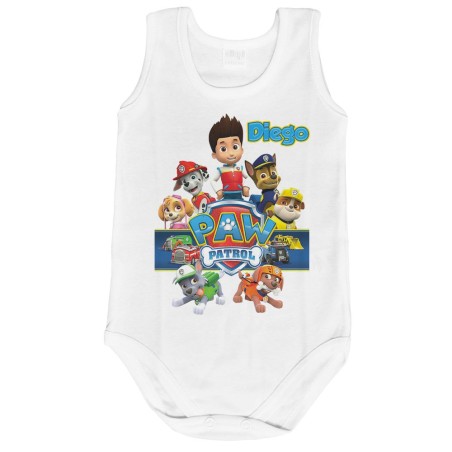 Body neonato personalizzato con nome personaggi paw patrol