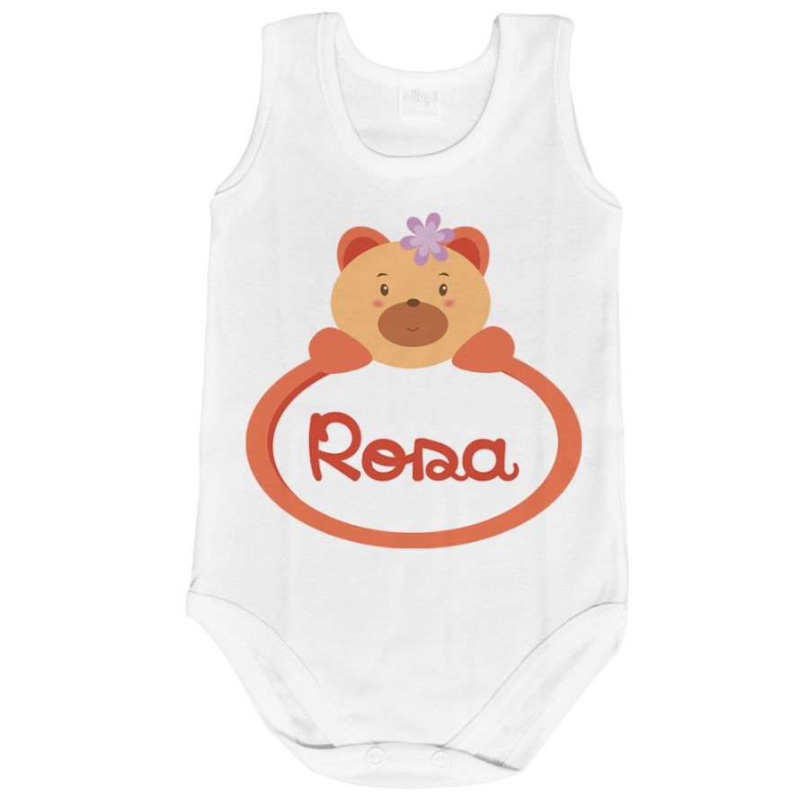 Body neonata personalizzato con nome orsetto Divertenti