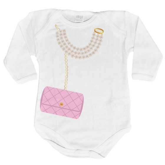 Body neonata collana e borsetta Divertenti