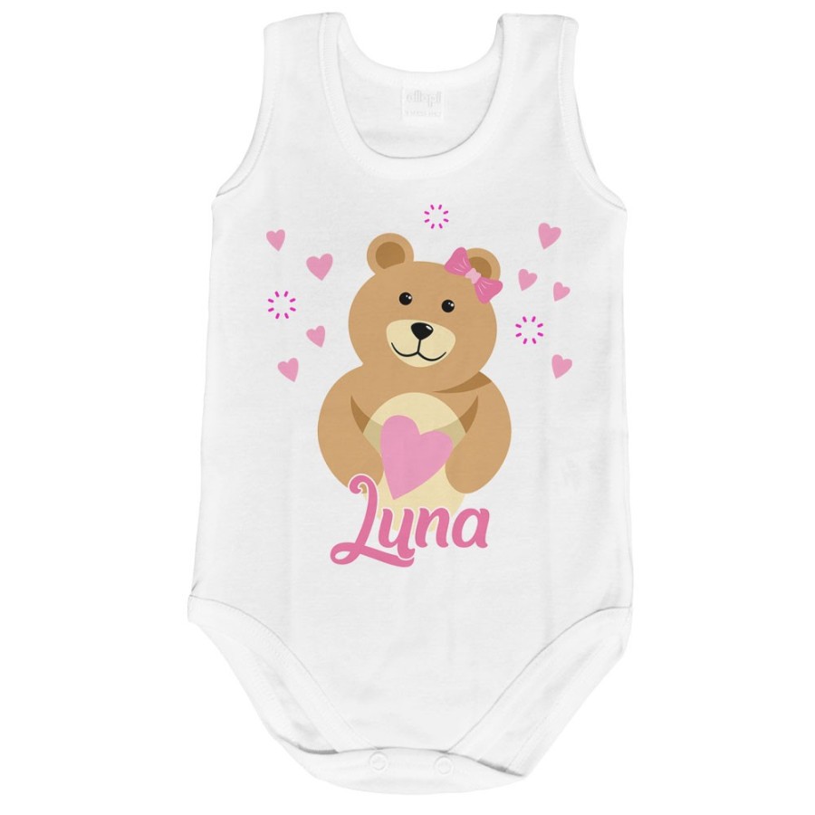 Body neonato personalizzato con nome lovely bear Divertenti
