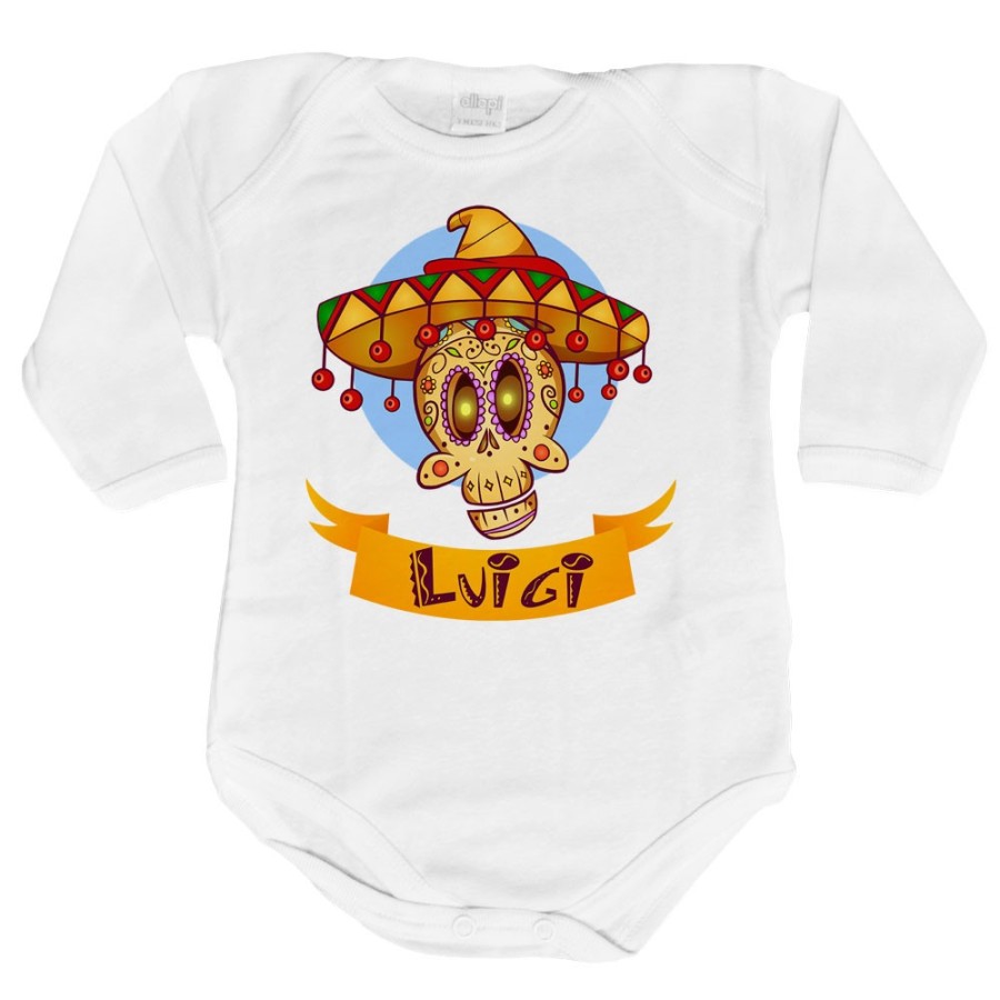 Body neonato personalizzato con nome sombrero Divertenti
