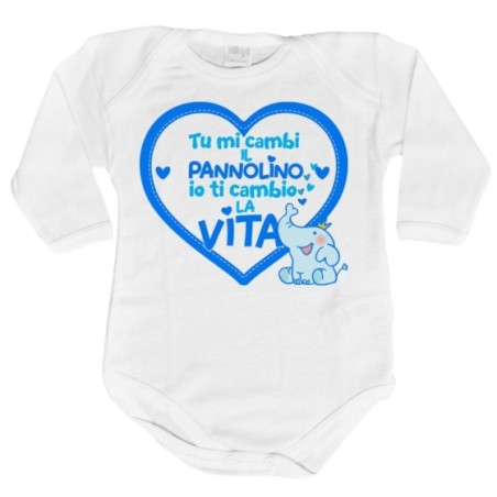 Body neonato tu mi cambi il pannolino io ti cambio la vita
