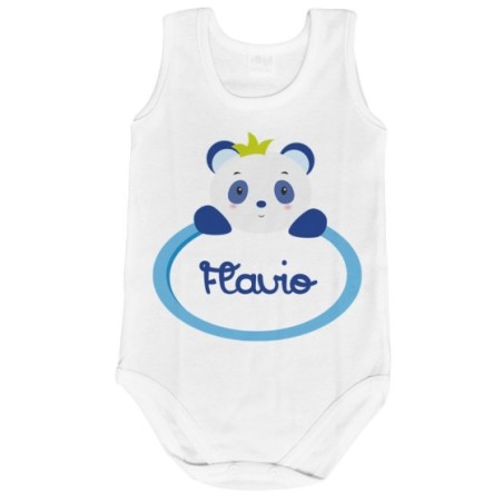 Body neonato personalizzato con nome panda
