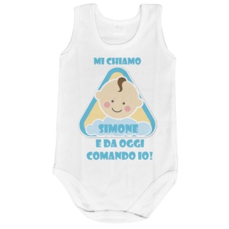Body neonato personalizzato con nome eccomi e da oggi...