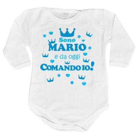 Body neonato personalizzato con nome da oggi comando io...