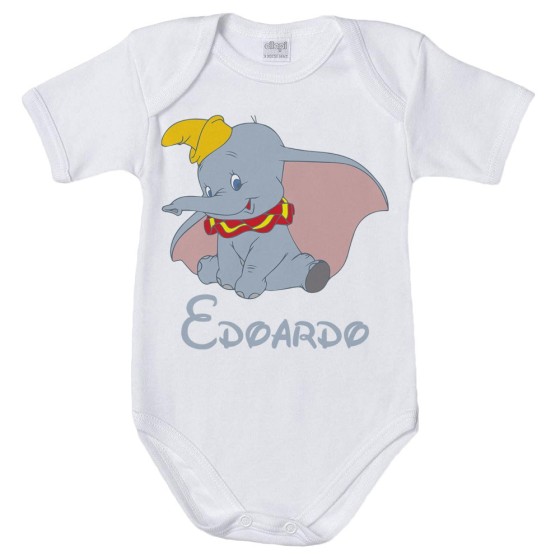 Body neonato personalizzato con nome dumbo Cartoon