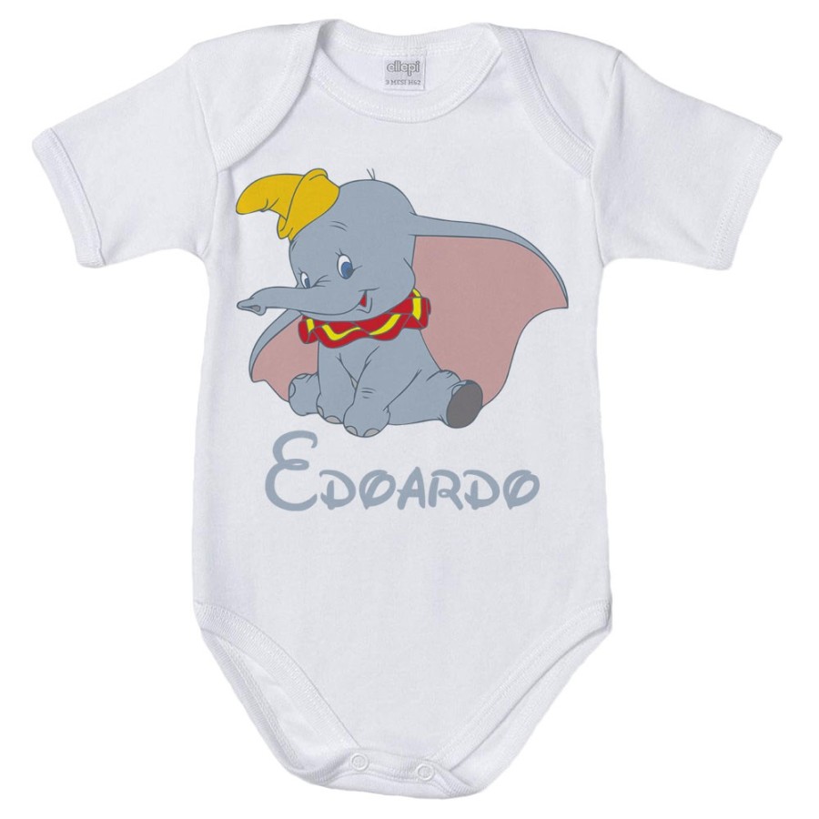 Body neonato personalizzato con nome dumbo Cartoon