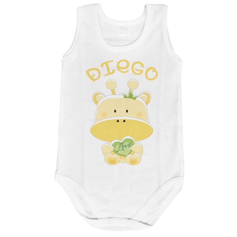 Body neonato personalizzato con nome giraffa Divertenti