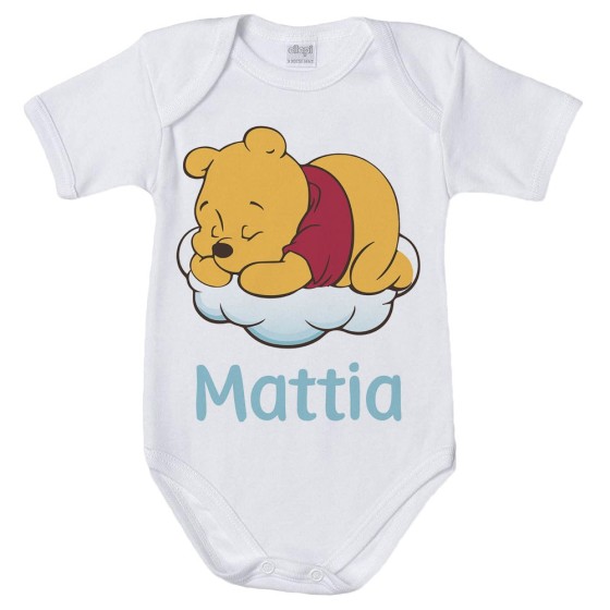 Body neonato personalizzato con nome sleeping winnie Cartoon
