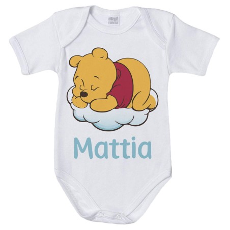 Body neonato personalizzato con nome sleeping winnie