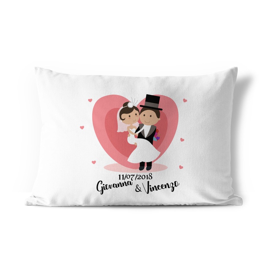 Federa personalizzata con nomi e data just married Sposi
