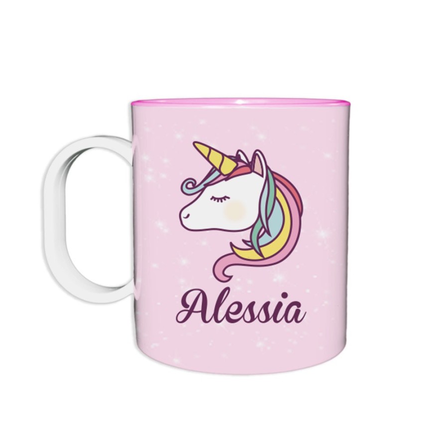 Tazza in plastica personalizzata con nome unicorno magico Unicorni