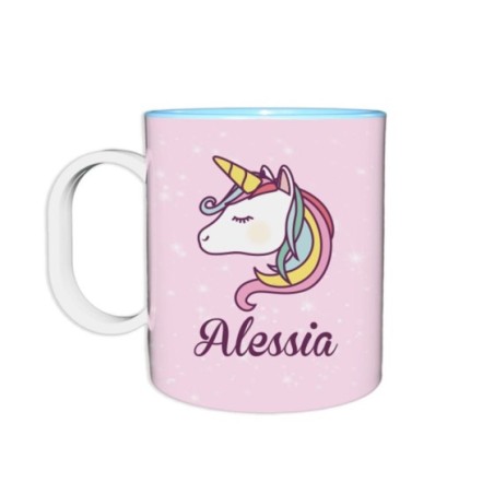Tazza in plastica personalizzata con nome unicorno magico Unicorni