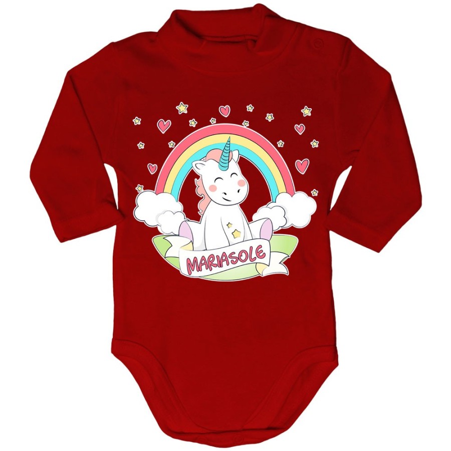 Body lupetto neonato personalizzato con nome piccolo unicorno Unicorni