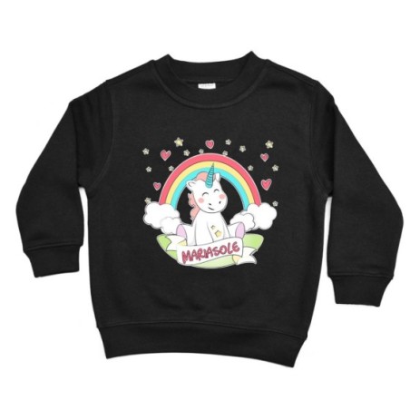 Felpa bambino personalizzata con nome piccolo unicorno Unicorni